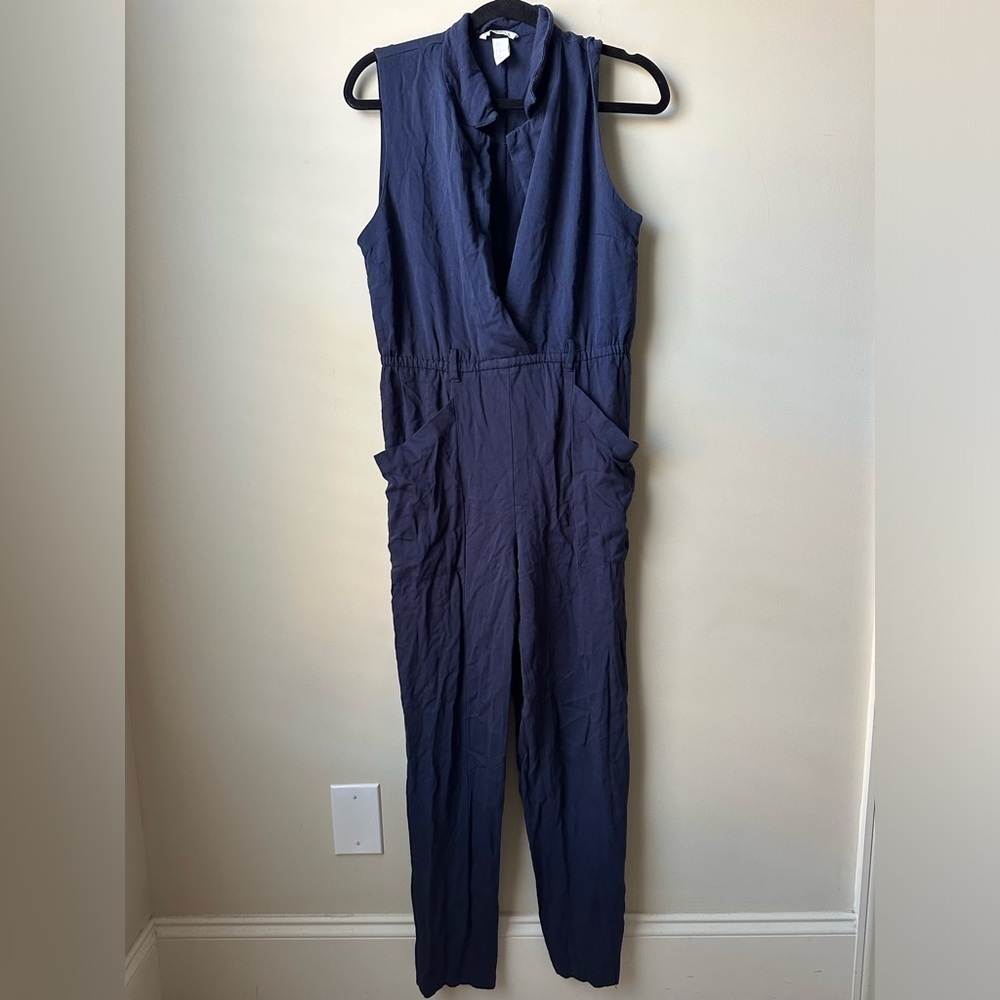 H&M Women’s Blue Sleeveless Jumpsuit Size 12